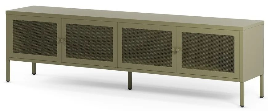 Zielona metalowa szafka pod TV 160x50x35 cm Fayna – Marckeric