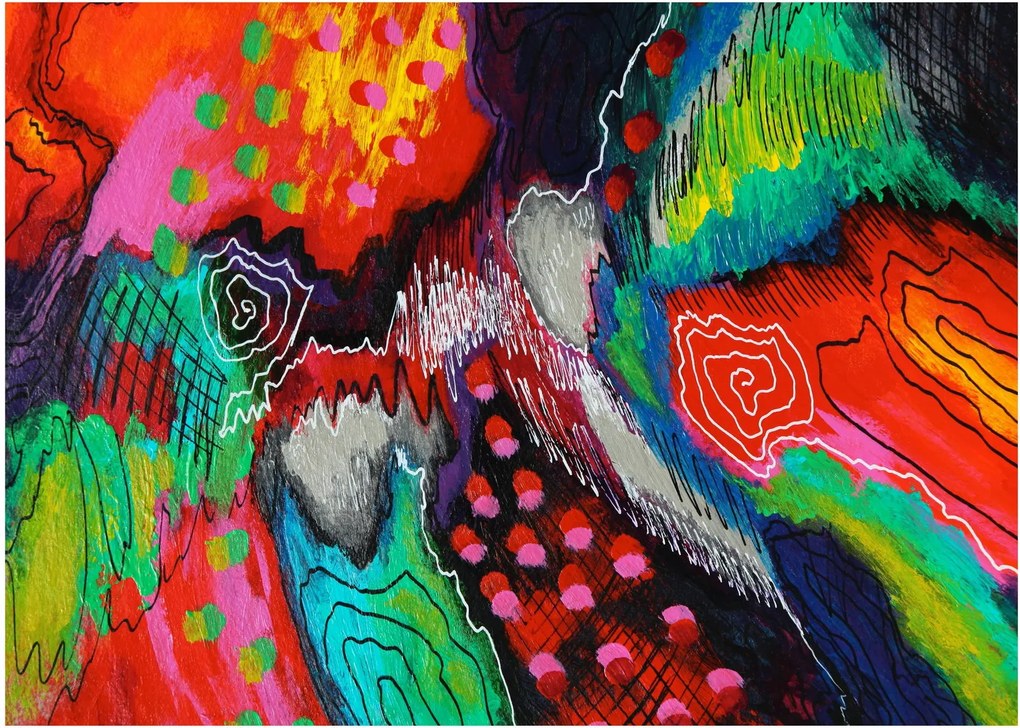 Abstrakcyjny obraz - kolory (70x50 cm)