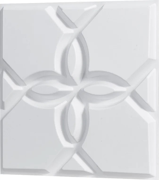 Panele Ścienne 3D SucceBuy, Zestaw z 33 Sztuk, 30 x 30 cm, PVC z Motywem Roślinnym, Biały, Pokrycie 3 m²