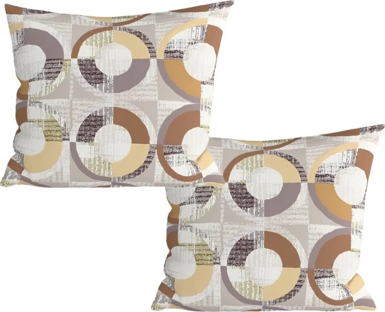Zestaw 2 szt. dekoracyjnych poszewek na poduszkę z mikrofibry CIRELLO 45x45 cm, brązowo-szary