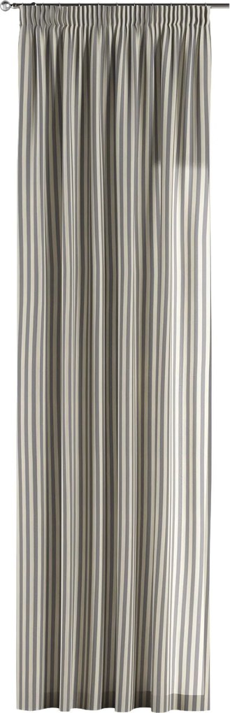 Zasłona na taśmie marszczącej 1 szt. kolor granatowy tkanina wzorzysta