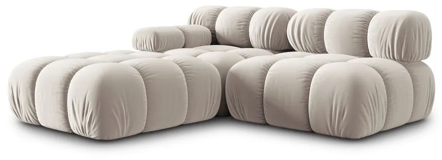 Beżowa aksamitna sofa modułowa 282 cm Bellis – Micadoni