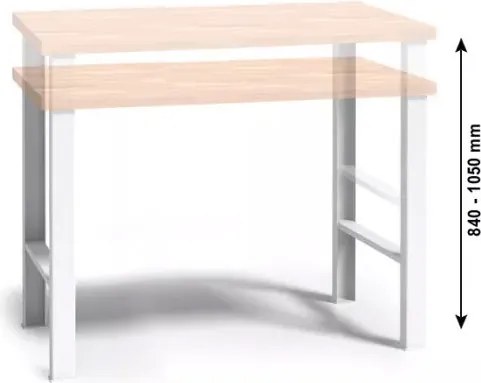 Stół warsztatowy G3, metalowe nogi z regulacją wysokości, 1500 mm
