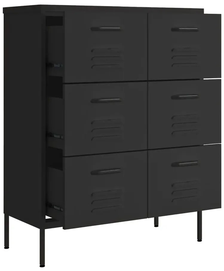 Czarna stalowa szafka na narzędzia go garażu B5-K78