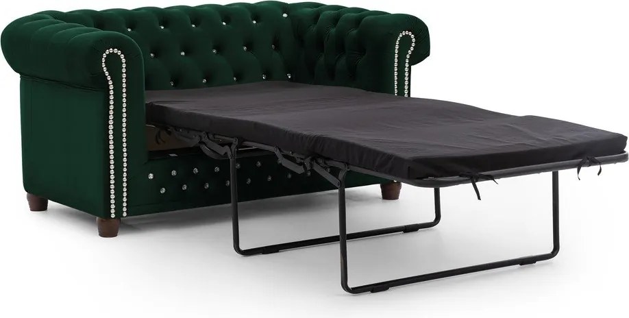 Zielona aksamitna rozkładana sofa 148 cm York Blik – Ropez