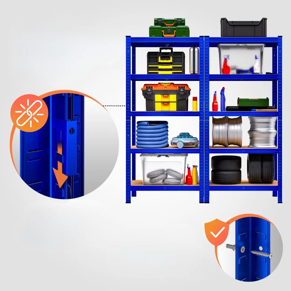 Regał o dużej nośności HEAVY, maks. 875kg, 90x40x180cm, niebieska Monzana