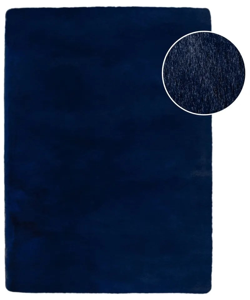 Ciemnoniebieska syntetyczna skóra 120x170 cm Ivy Luxury Fur – Flair Rugs