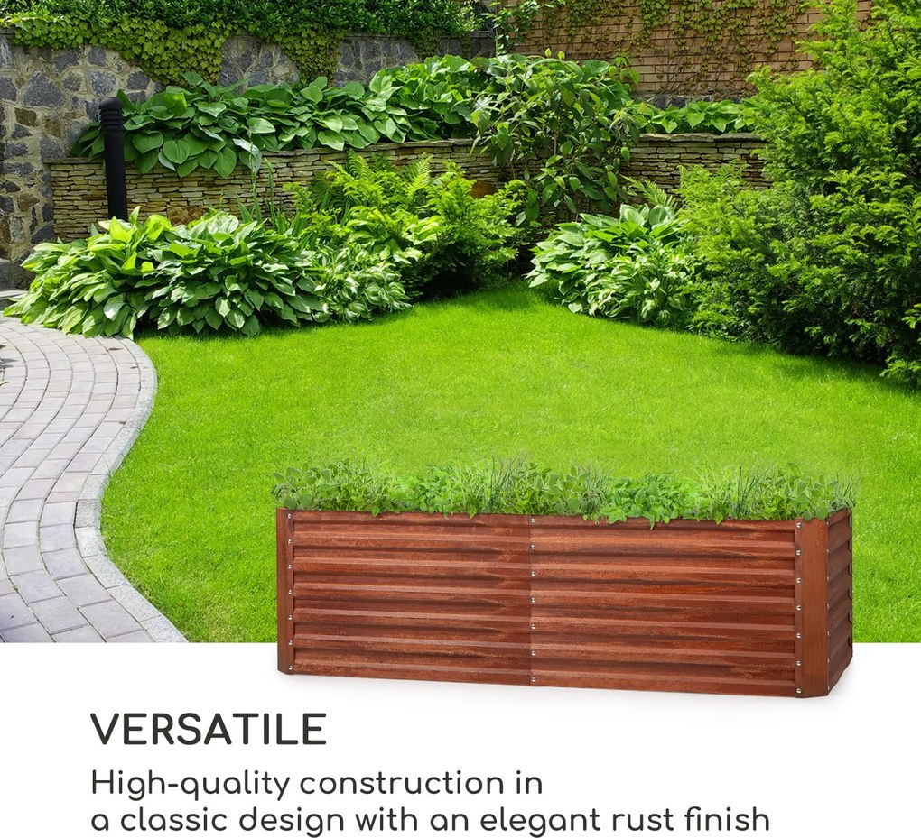 Blumfeldt Terrabox 200x100x60 cm Skrzynia na warzywa Efekt rdzy