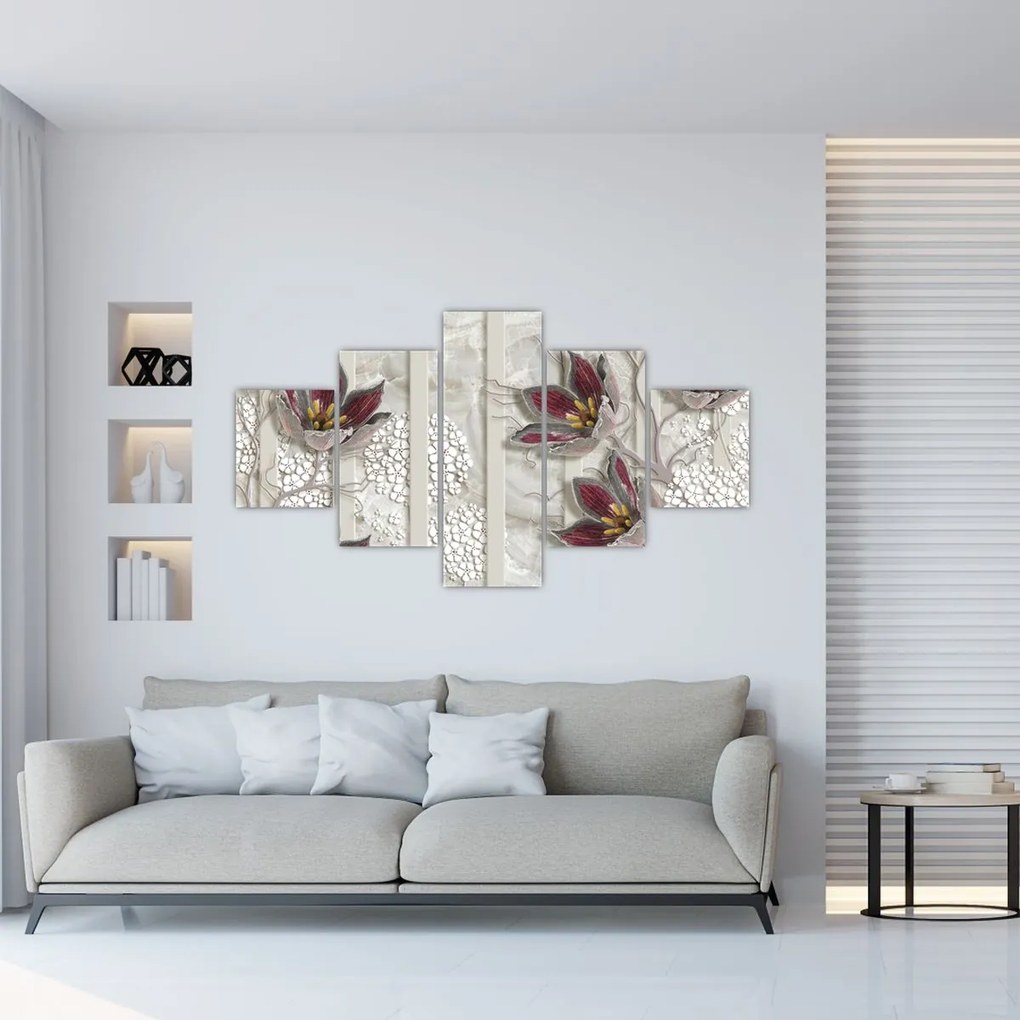 Obraz - Kwiaty dekoracyjne (125x70 cm)