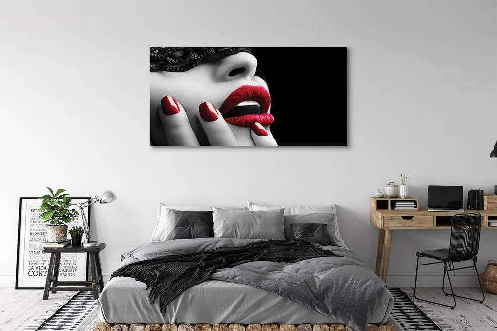 Obraz canvas na ścianę Usta i Paznokcie Kobiety
