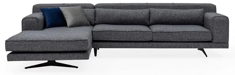 Ciemnoszara sofa narożna Artie Jivago, narożnik lewy