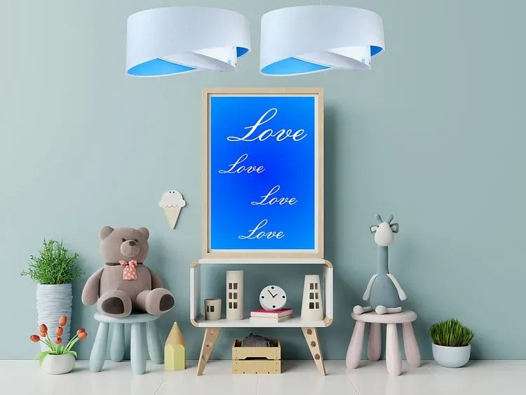 Biało-niebieska lampa wisząca dla dziecka - EXX09-Eterna