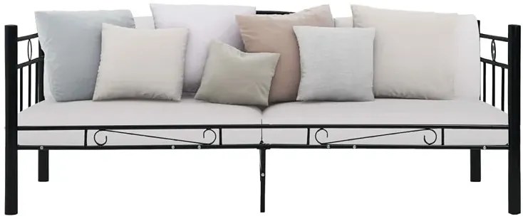 Czarne metalowe łóżko jednoosobowe 90x200 cm - Korello