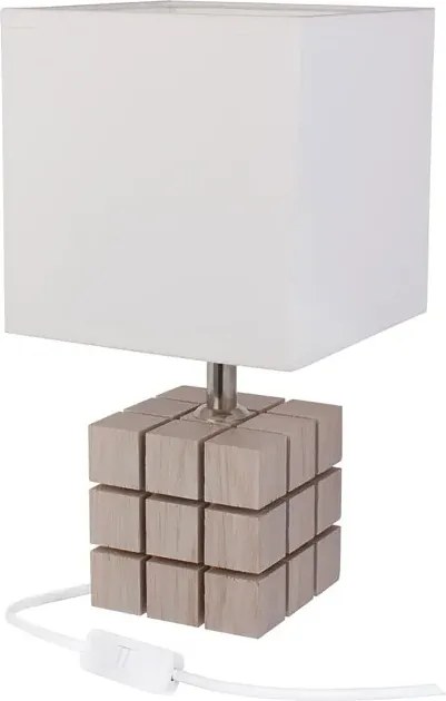 Beżowa lampka nocna kostka z abażurem - S230 K9-P66