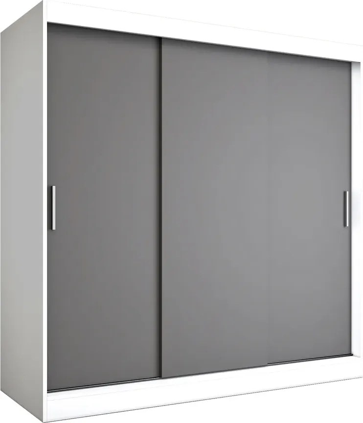 Szafa przesuwna 200 cm biały+ antracyt K3-S05