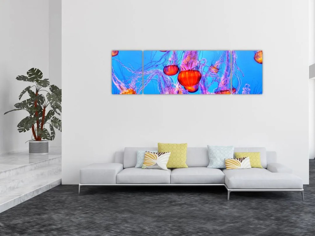 Obraz meduz w morzu (170x50 cm)