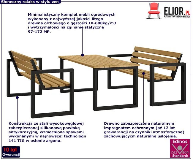 Komplet mebli tarasowych 180 - Norin 5X