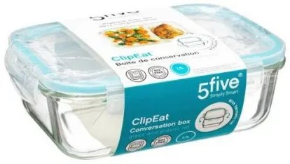 Pojemnik na lunch szklany, 2-komorowy, 1,1 l, CLIP