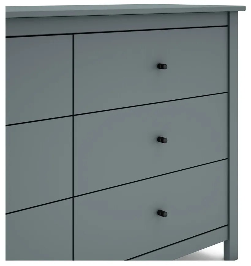 Szarozielona komoda z litego drewna sosnowego 130x80x45 cm Misti – Marckeric