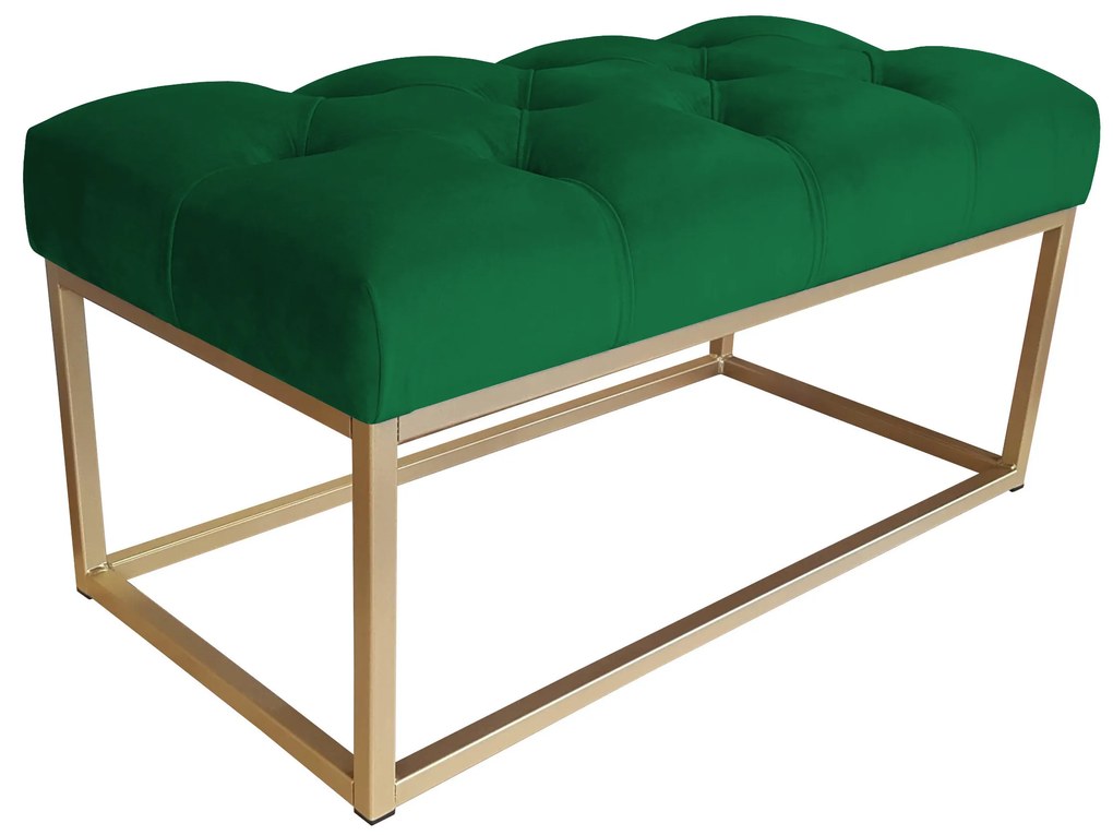 Ławka CHESTERFIELD LOFT podstawa złota pufa podnóżek MG25