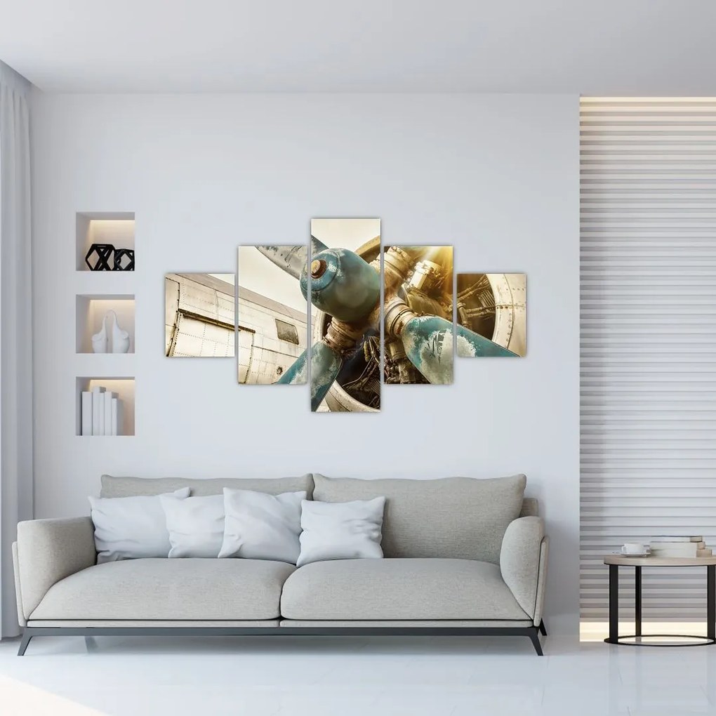 Obraz - Śmigło starego samolotu (125x70 cm)