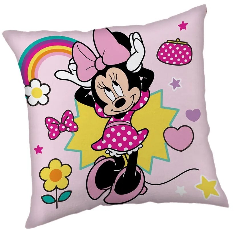 Polarowa poduszka dziecięca 40x40 cm Minnie "Smile" – Jerry Fabrics