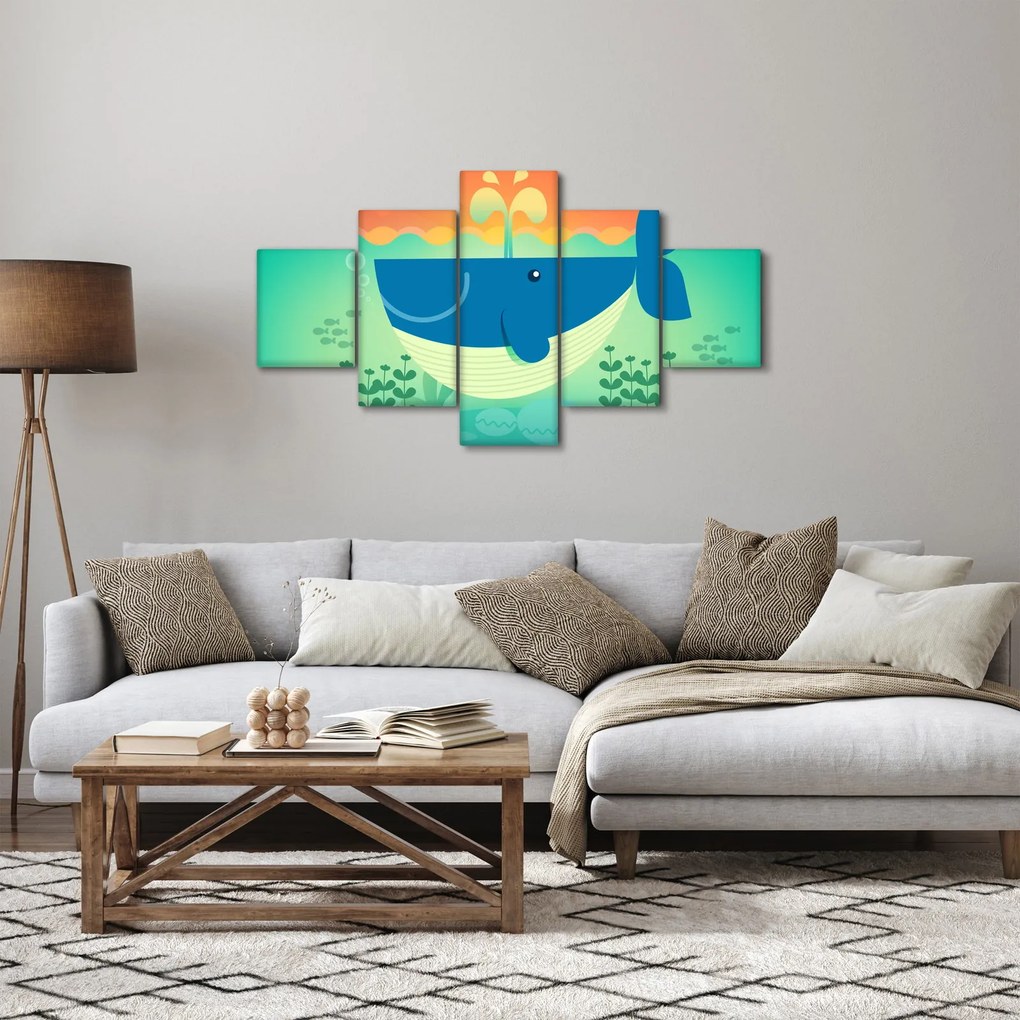 Obraz - Szczęśliwy wieloryb (125x70 cm)