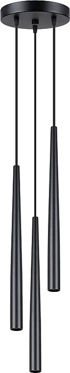 Lampa Wisząca Nowoczesny Bliss, Stal - 3 Źródło - L.19.5 X H.118 Cm - Czarny