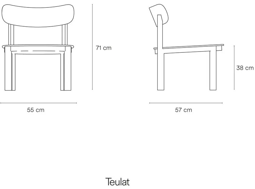 Czarny fotel w dekorze jesionu Nara – Teulat