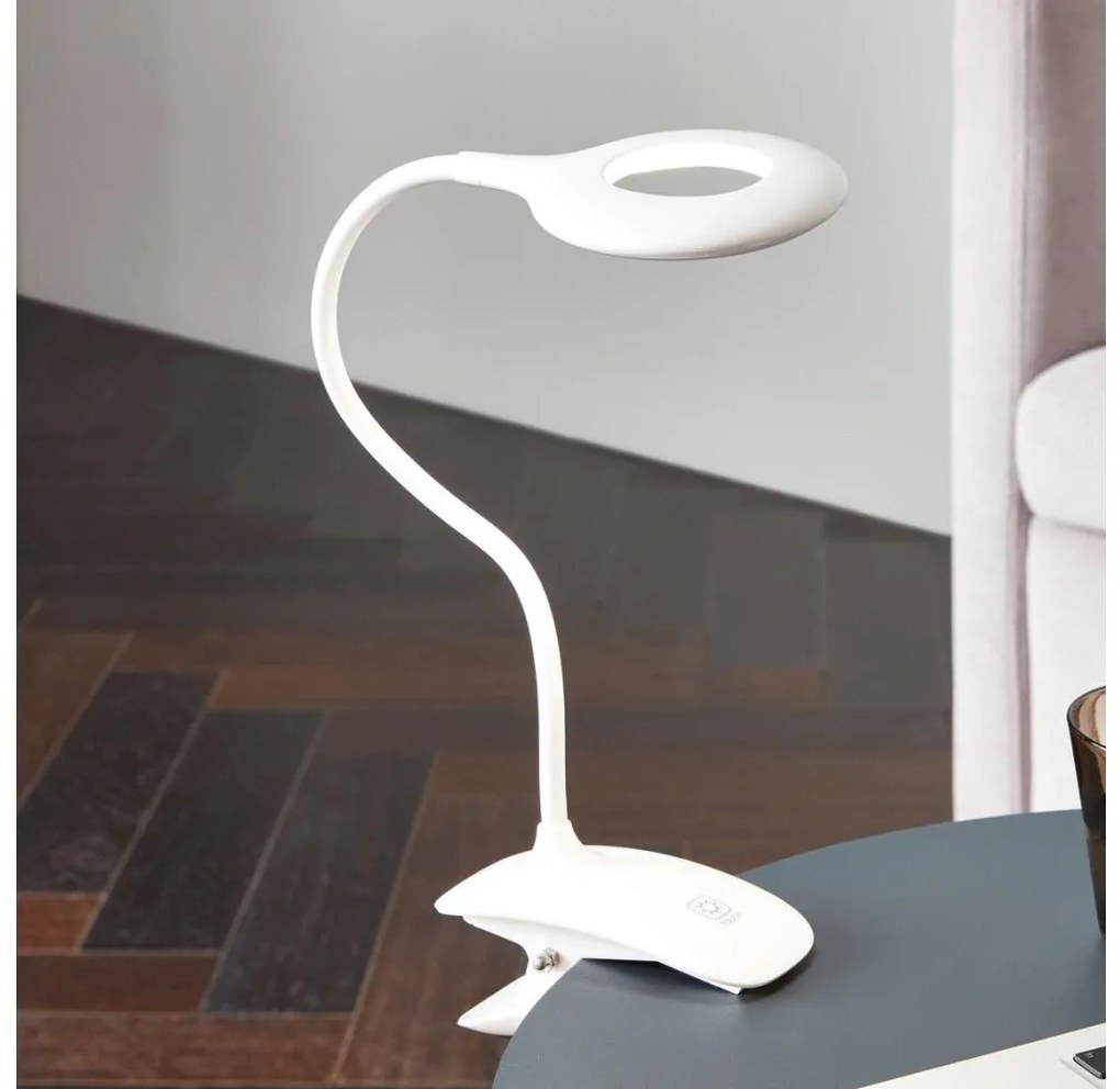 Eglo 97077 - LED Lampa ściemnialna z klipsem CABADO 1xLED/3W/5V biały