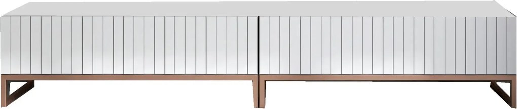 Zestaw 2 białych ryflowanych szafek pod TV Z2-Z67