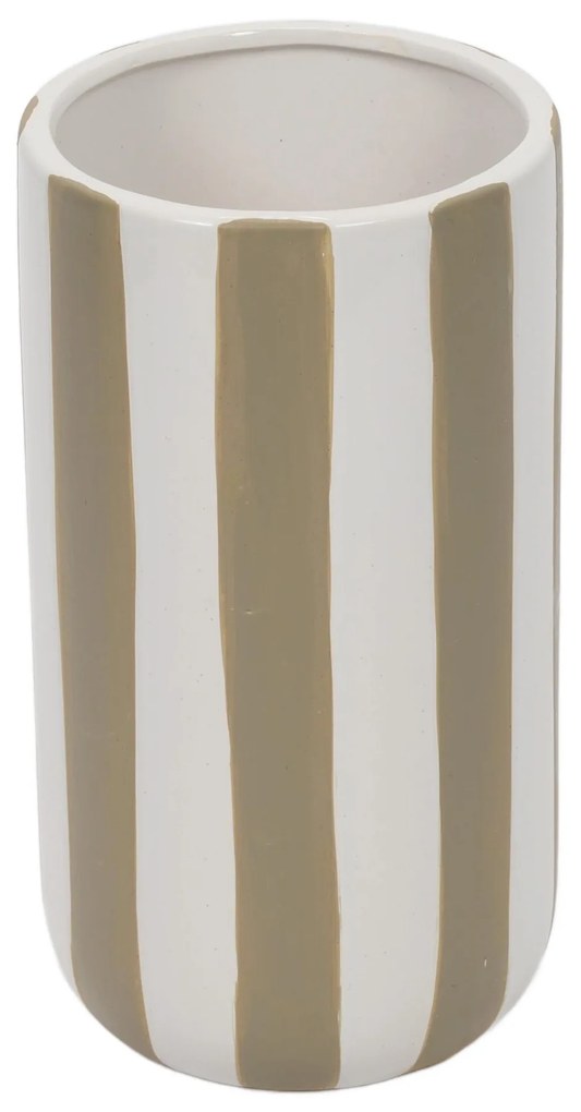 Ceramiczny wazon w grube pionowe pasy, Ø 12 x 20 cm
