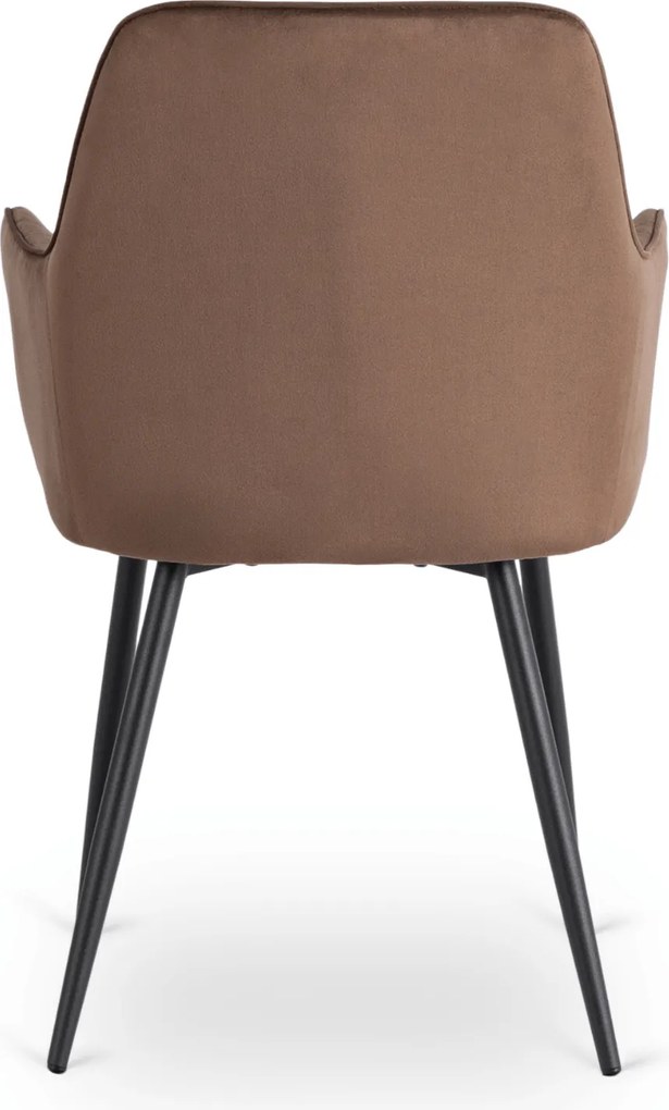 Krzesło Tapicerowane do Jadalni BRESSO Brązowe Welurowe Nowoczesne Loft