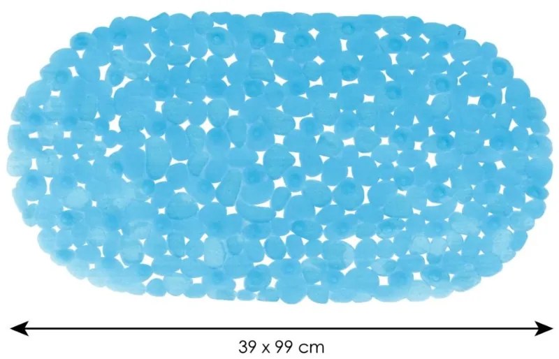 Spirella Antypoślizgowa mata do wanny GALETS,jasnoniebieska, 99 x 39 cm