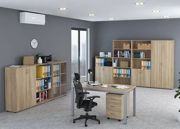 Skandynawski komplet biurowych mebli z biurkiem dąb sonoma D1-S25