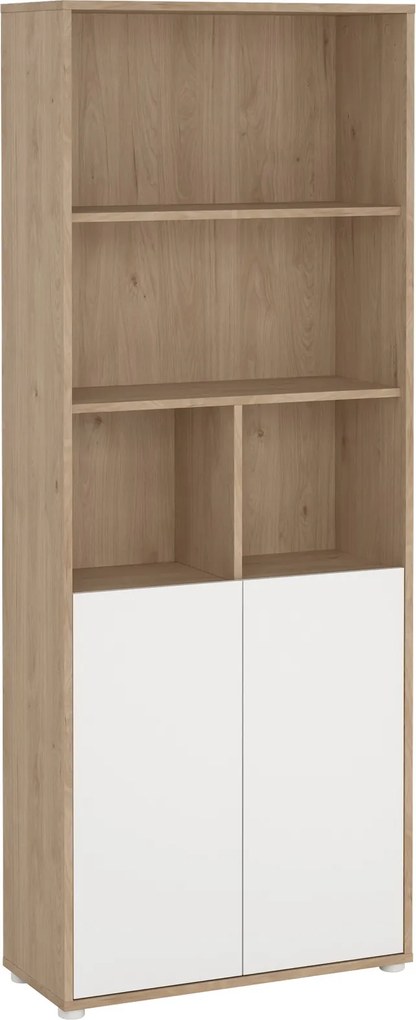 Dwudrzwiowy regał biurowy Sign 80 jackson hickory/biały mat