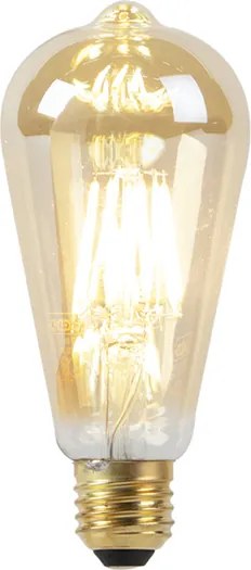 Żarówka LED E27 ST64 Dim to Warm Złota 8W 806lm 2000-2700K