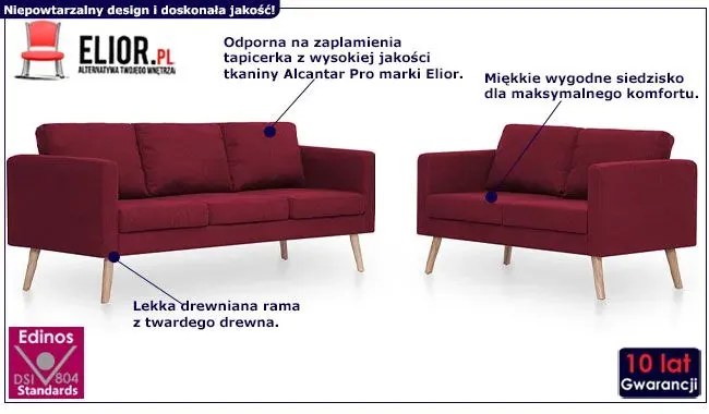 Komplet 2 sof wypoczynkowych Kazora - Czerwony