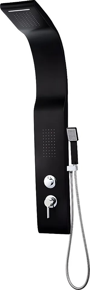 Panel prysznicowy z hydromasażem KOURBEA - czarna - 20 * 132 cm