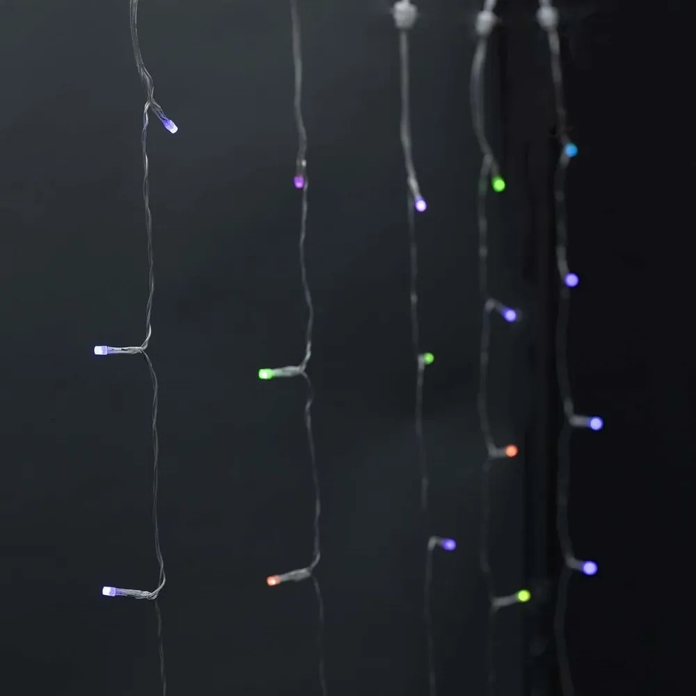 Nedis WIFILXC01C180 - Kurtyna LED RGB, 180 diod LED, 7 trybów, 6 m, IP65, Wi‑Fi Tuya