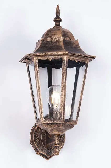 Czarno-złota lampa ogrodowa ścienna - S355 E9-R61