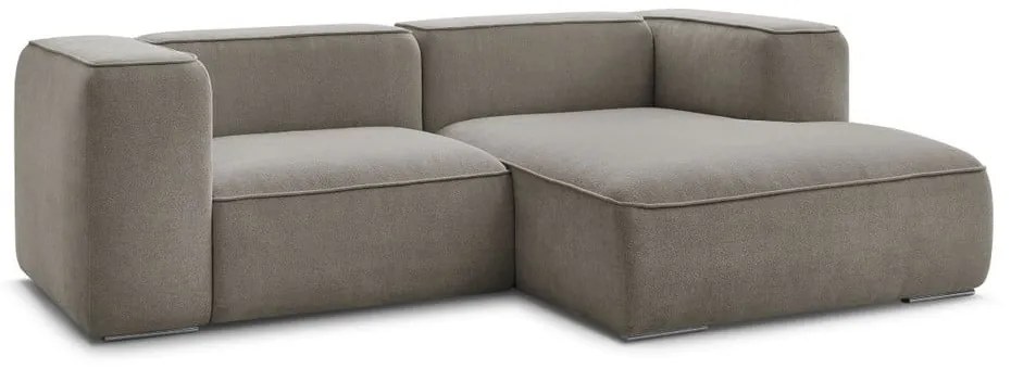 Szarobrązowy narożnik z materiału bouclé (prawostronny) Zephyr – Bobochic Paris
