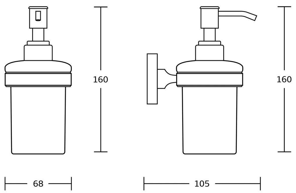 AQUALINE SB119 Samba dozownik mydła 150 ml, szkło mleczne