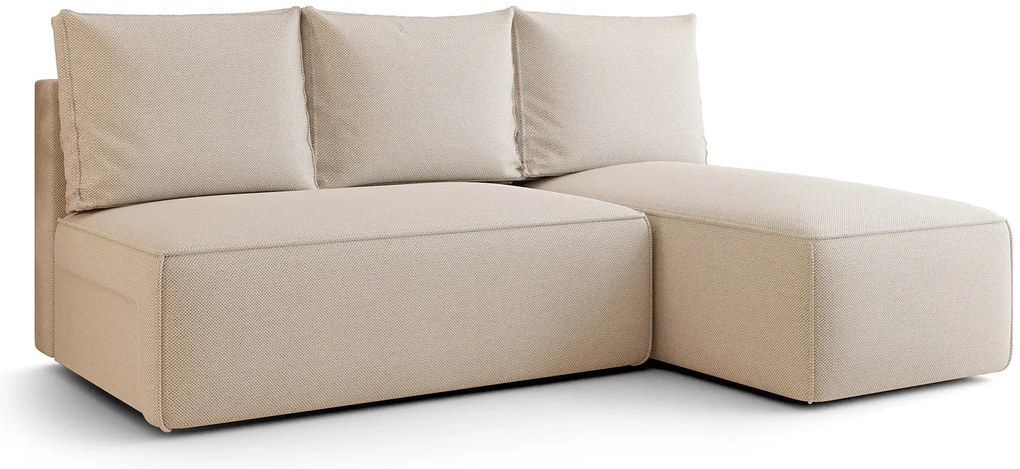 Beżowy narożnik rozkładany z pojemnikiem S7-R67