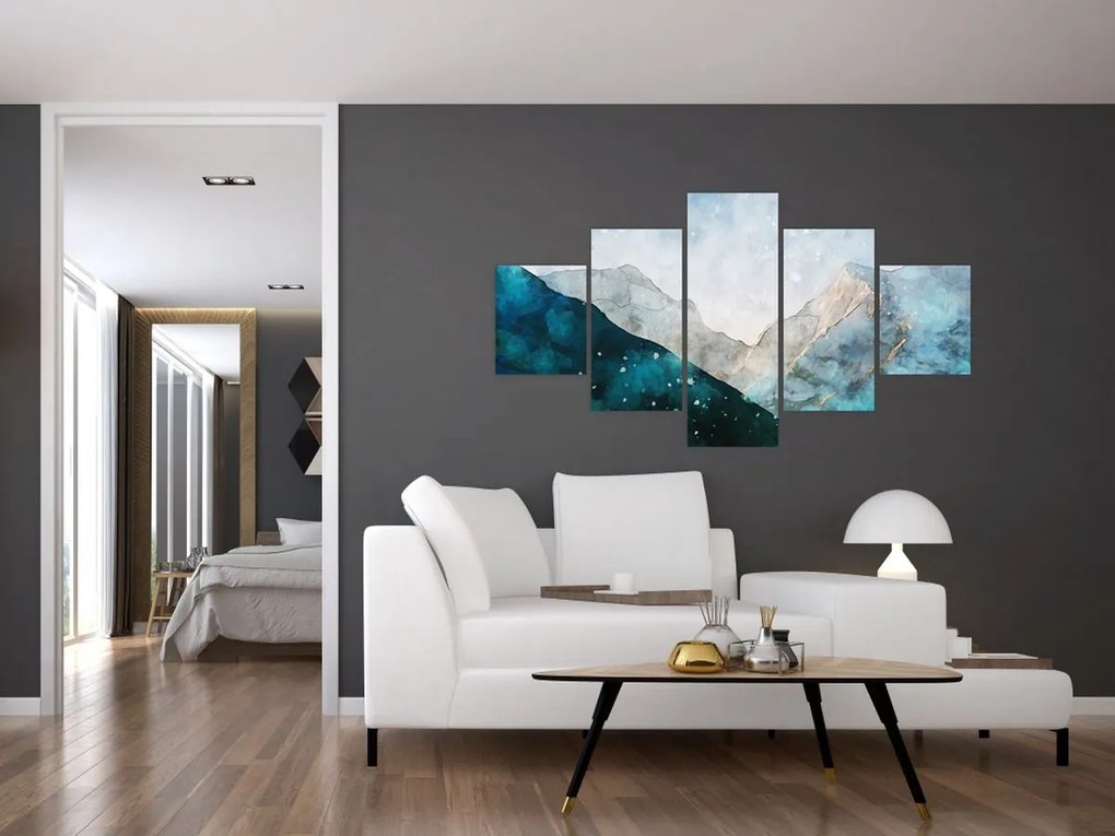 Obraz - Rysunek gór (125x70 cm)