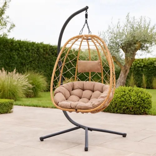 Składane fotel wiszący 103 x 95 x 185 cm, beżowy