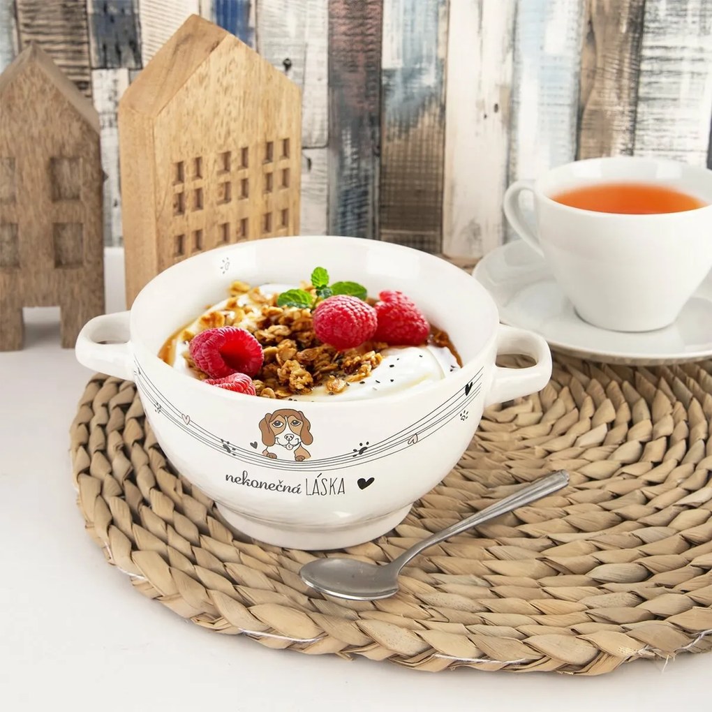 Orion Miska ceramiczna Niekończąca się miłość Pies, śr. 14 cm