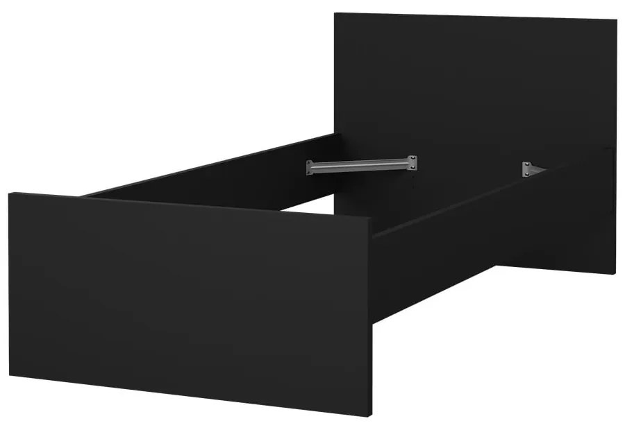 Czarne łóżko jednoosobowe 90x190 cm Naia – Tvilum