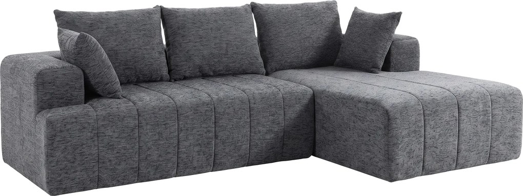 HOMCOM 3-osobowy narożnik w kształcie L z otomaną, przekształcalna sofa Chenille-Cloud z wkładem sprężynowym, szary | Aosom PL