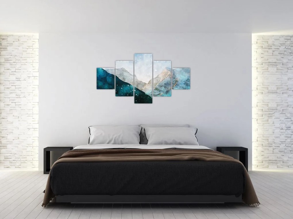 Obraz - Rysunek gór (125x70 cm)